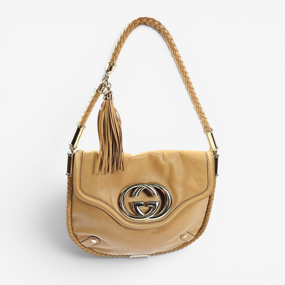 Gucci Britt Tassel Hobo Shoulder Bag Calfskin Leather - Picture 2 of 14